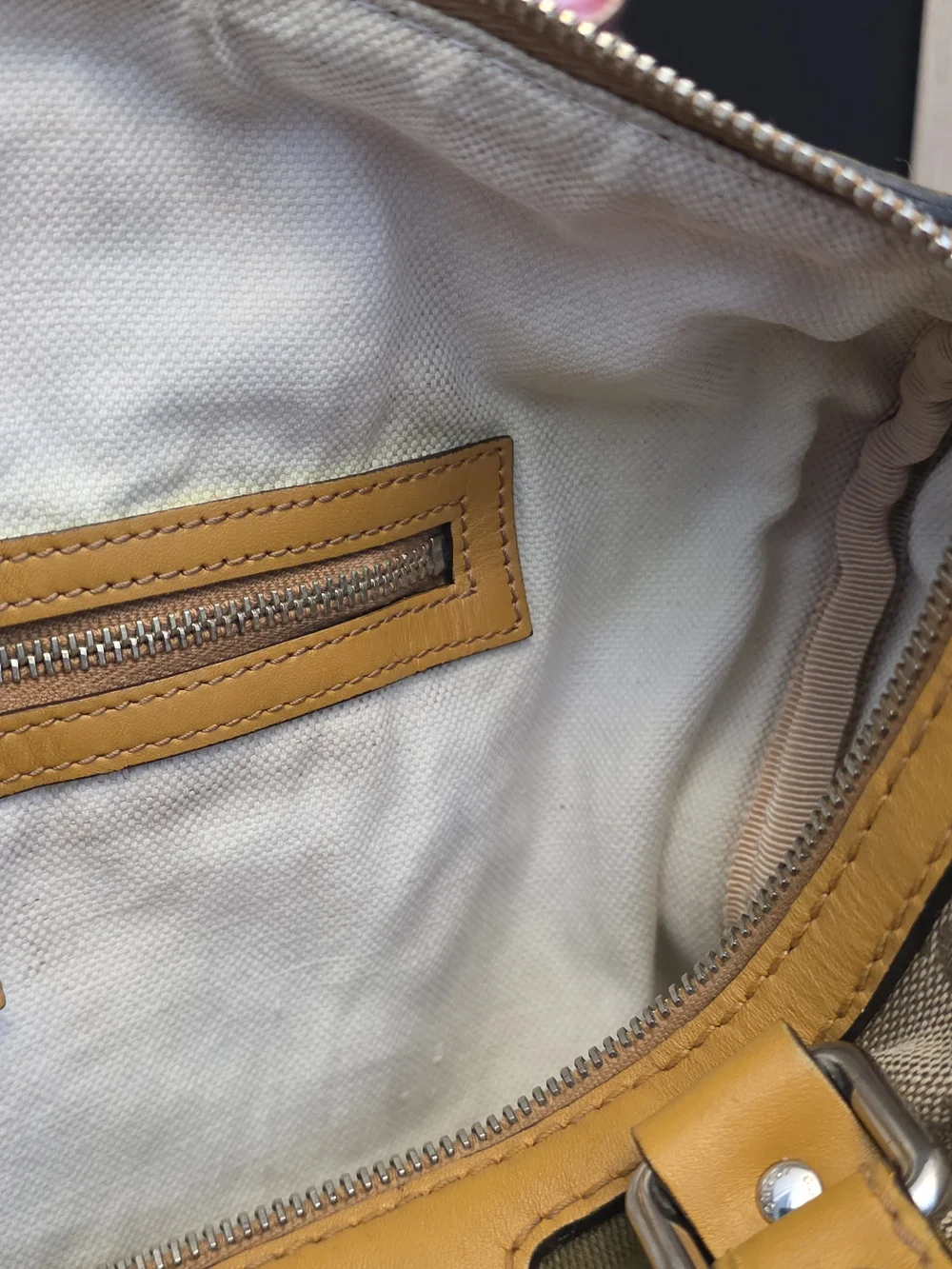 Gucci Vintage Web Medium Boston GG Canvas Yellow Green Bag